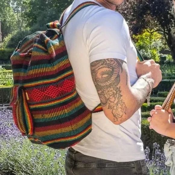 Artesanias Pinzon‎ Canvas Backpack, Unisex, 15" x  15" - Multicolored Bag Purse - Picture 2 of 8